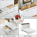 Queen Murphy Bed Frame Integrated Charging Station White