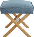 Indigo Blue Upholstered Ottoman Foot Stool 20Wx18Dx18H