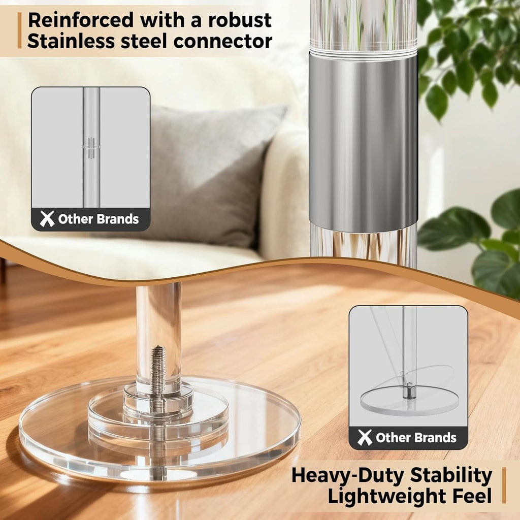 Clear Acrylic End Table Space Saving Living Room 11.8 Inch