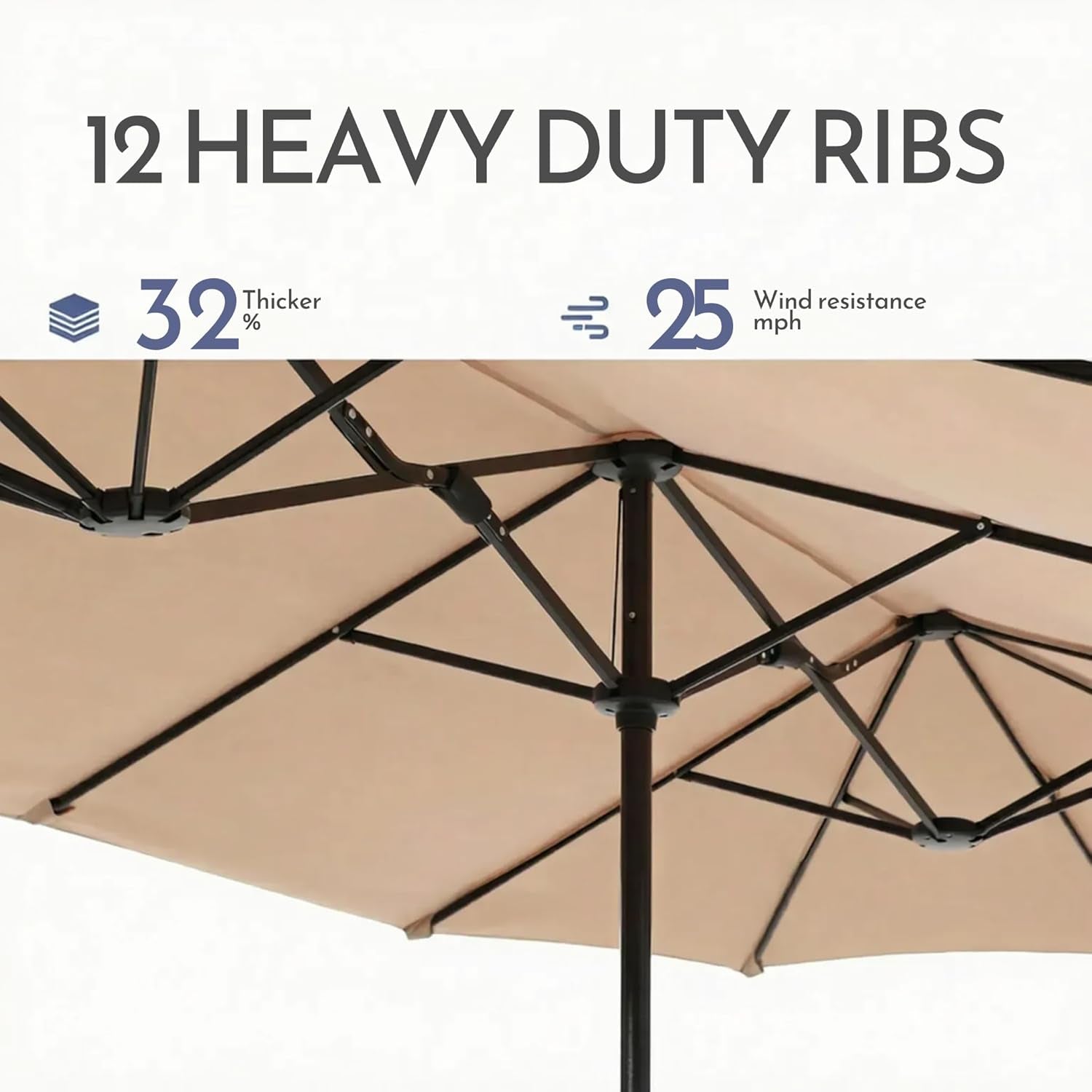 15 Ft DoubleSided Patio Umbrella With Bas eIncluded