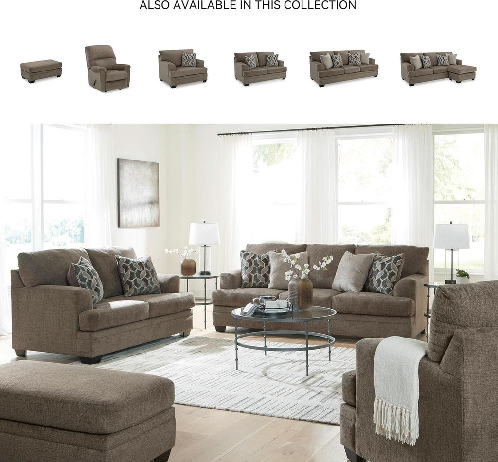 Dark Brown Upholstered Rectangular Ottoman Living Room