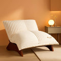 Beige Upholstered Living Room Chair Adjustable Backrest