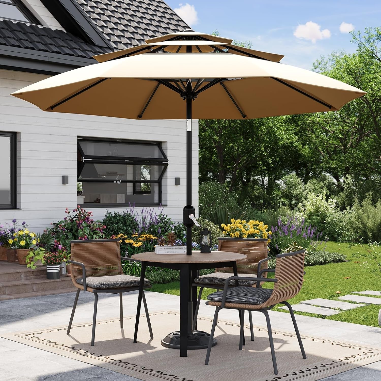 10Ft Commercial Grade Patio Umbrella Vented Canopy