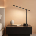 Sunturalux LED Desk Lamp USB Ports Stepless Dimming Black