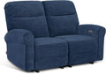 64.6 Inch Wall Hugger Loveseat Navy Blue Space Saving