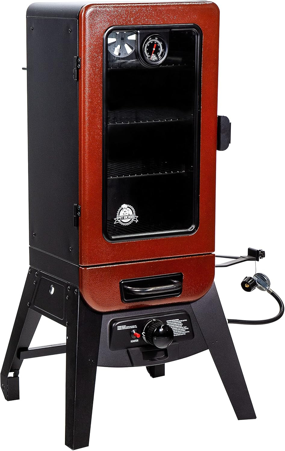 Red Hammertone Propane Fueled Vertical Gas Smoker 880SqIn