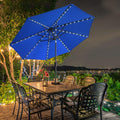 Royal Blue 9Ft Market Umbrella Weather Resistant LEDs