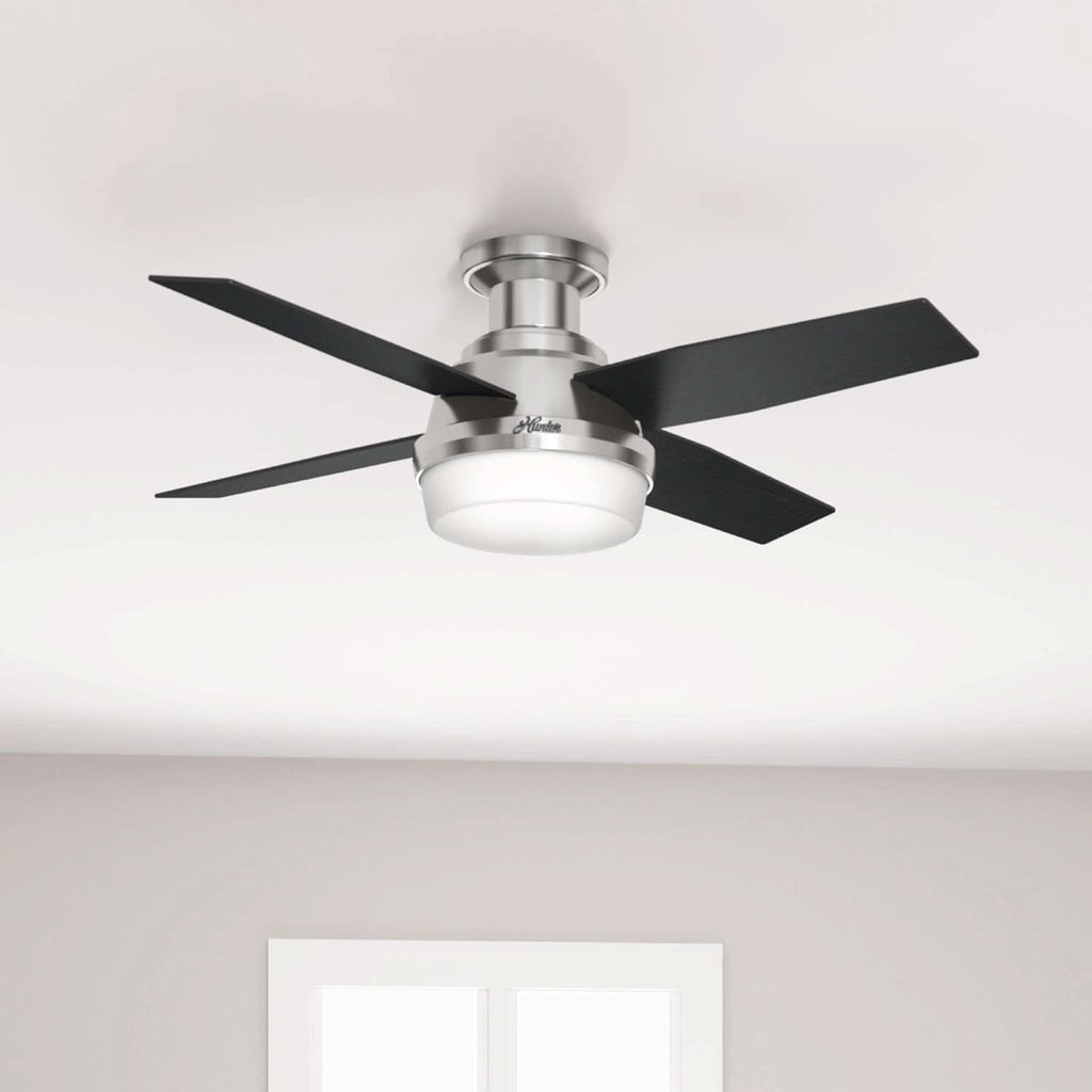 Fan Dempsey 44 Inch Brushed Nickel Ceiling Fan With LED