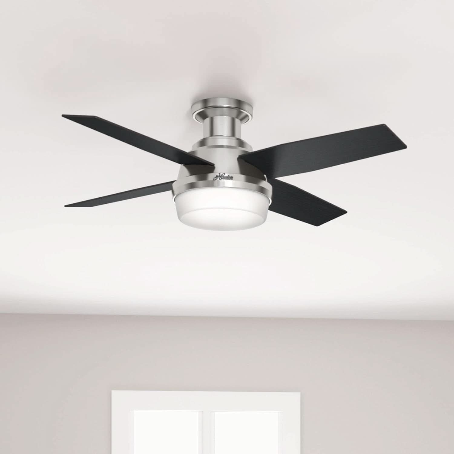 Fan Dempsey 44 Inch Brushed Nickel Ceiling Fan With LED
