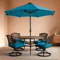 9ft Turquoise Outdoor Patio Umbrella SolarLED Tilt