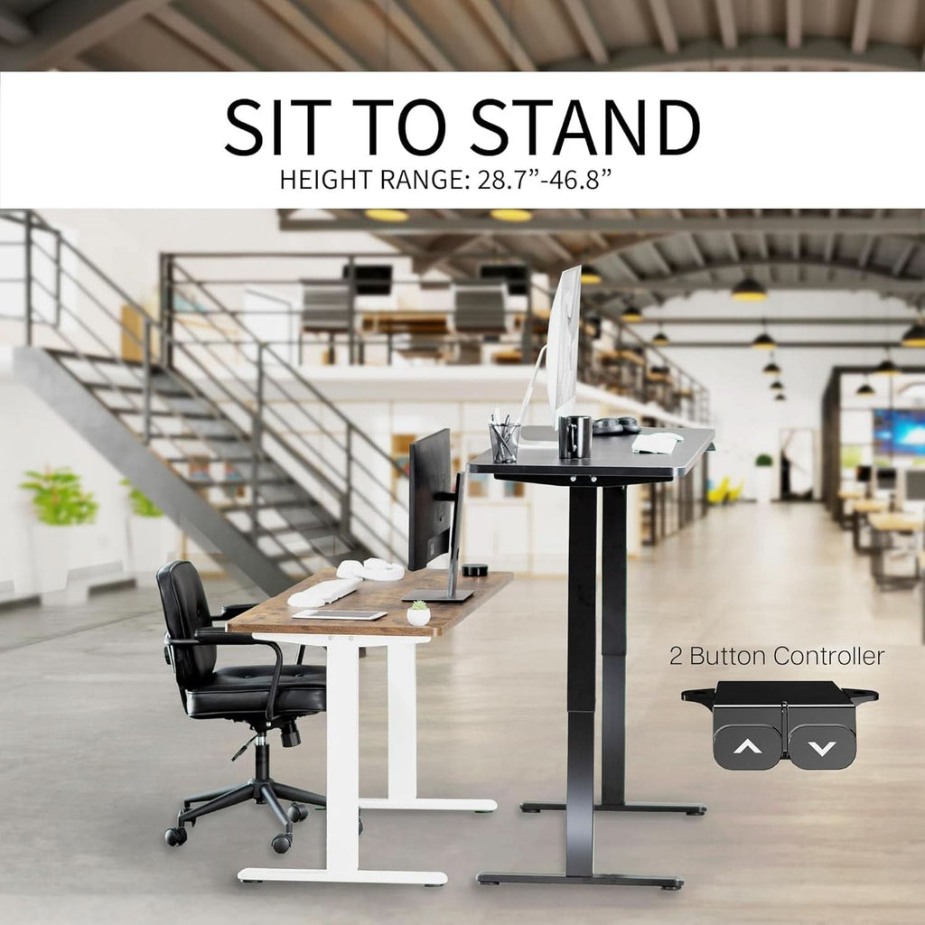 60 Inch Gray Electric Height Adjustable Standing Desk