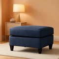 Blue Rectangular Ottoman Upholstered Modern Living Room