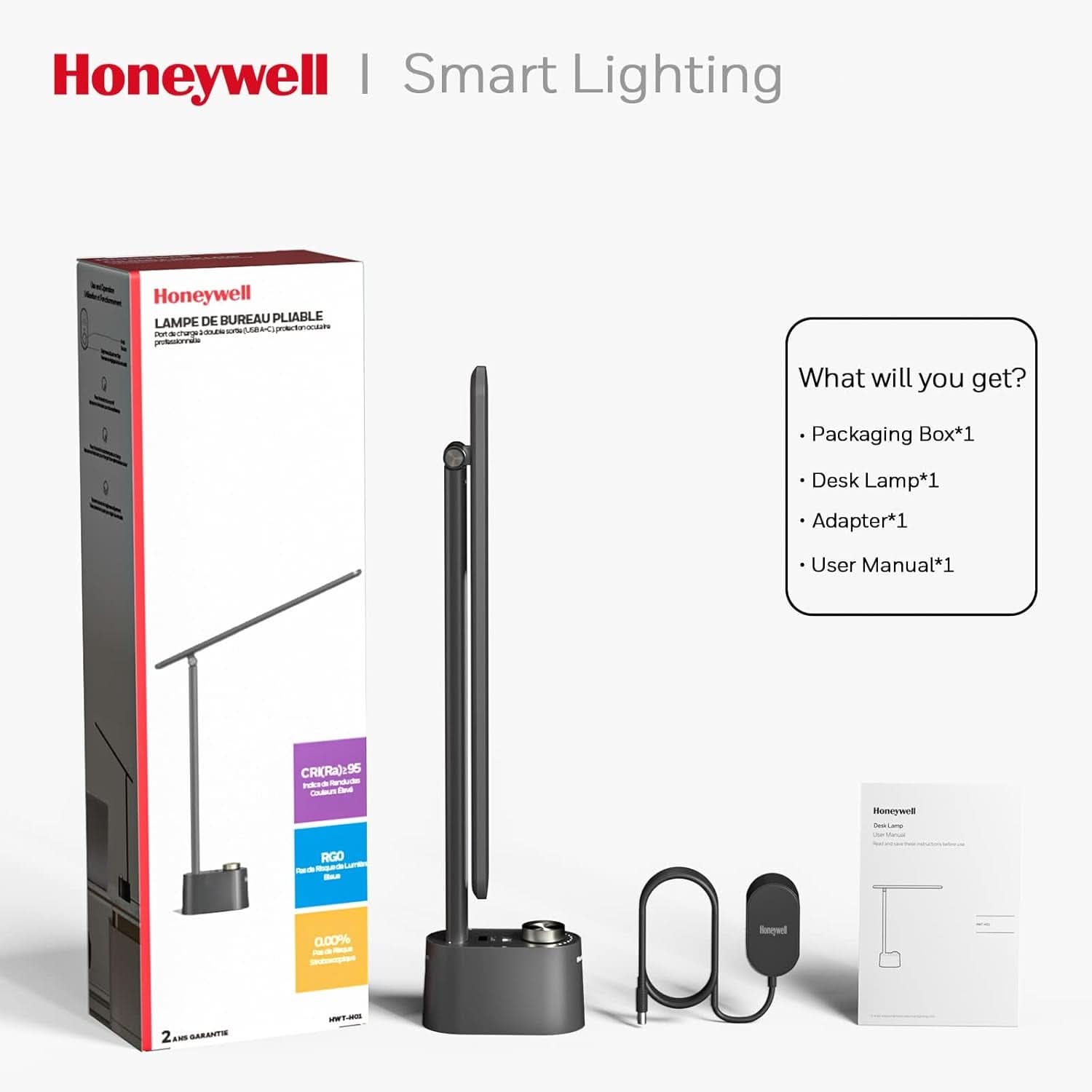 Sunturalux LED Desk Lamp USB Ports Stepless Dimming Black