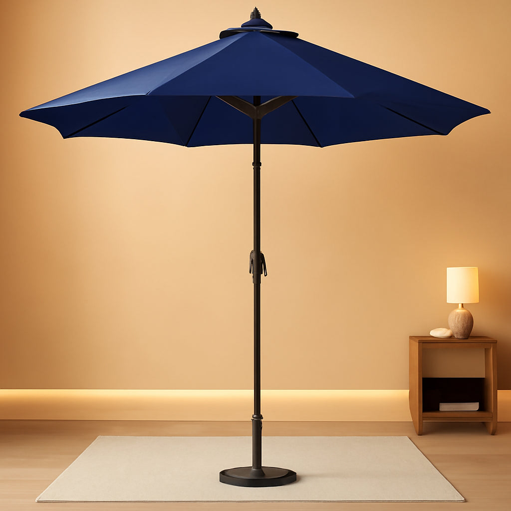 11Ft Navy Patio Umbrella Weatherproof Tilt Mechanism