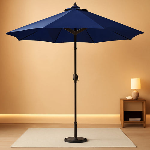 11Ft Navy Patio Umbrella Weatherproof Tilt Mechanism