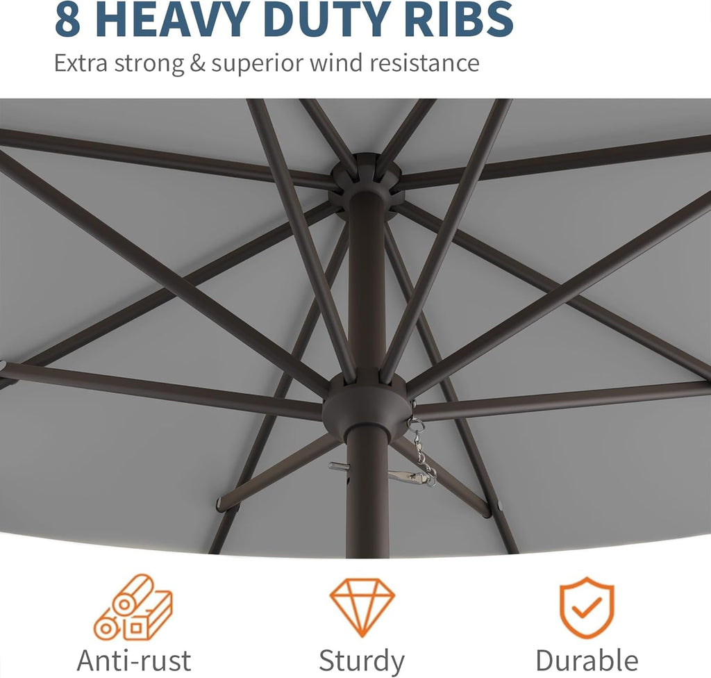 10 Foot Patio Umbrella With UV Protective Weather proof Fabric