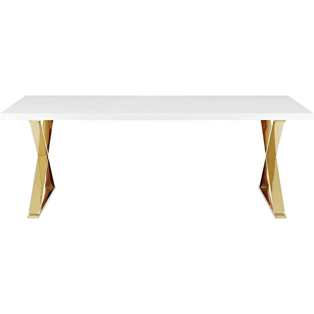 White Gold Sector 87 Inch Modern Dining Table Home