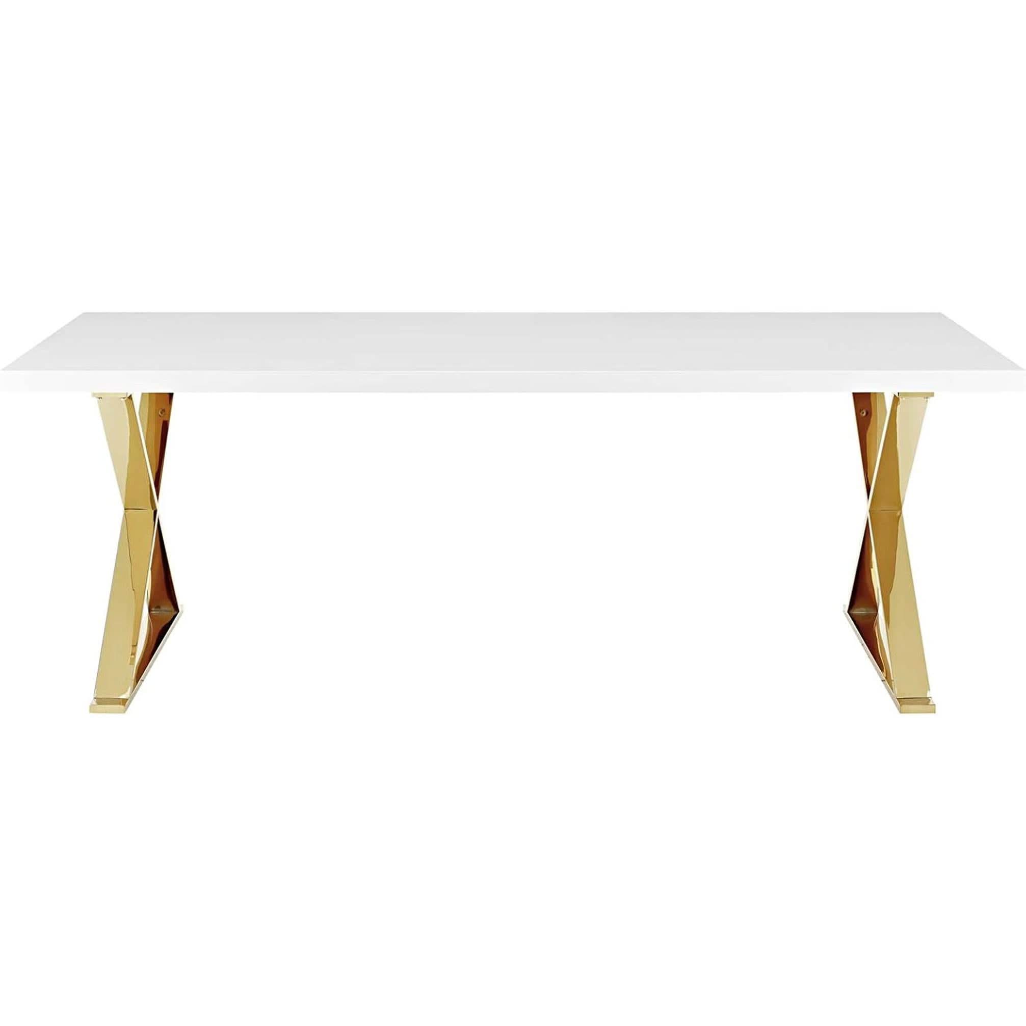 White Gold Sector 87 Inch Modern Dining Table Home