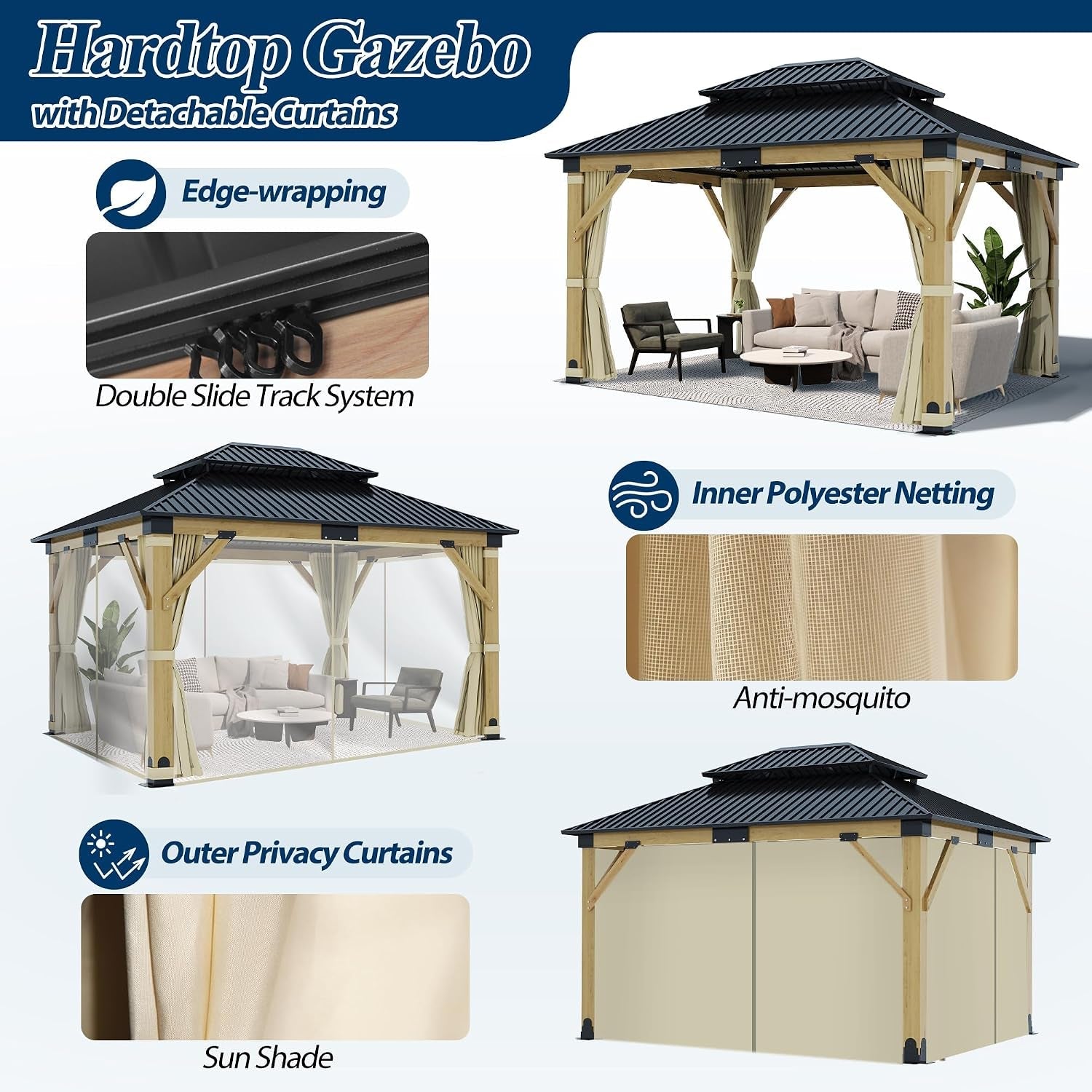 Industrial Strength Weatherproof Gazebo 11 By 13 Feet
