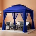 11x11Ft Pop Up Gazebo Blue UV Protection Netting UPF50