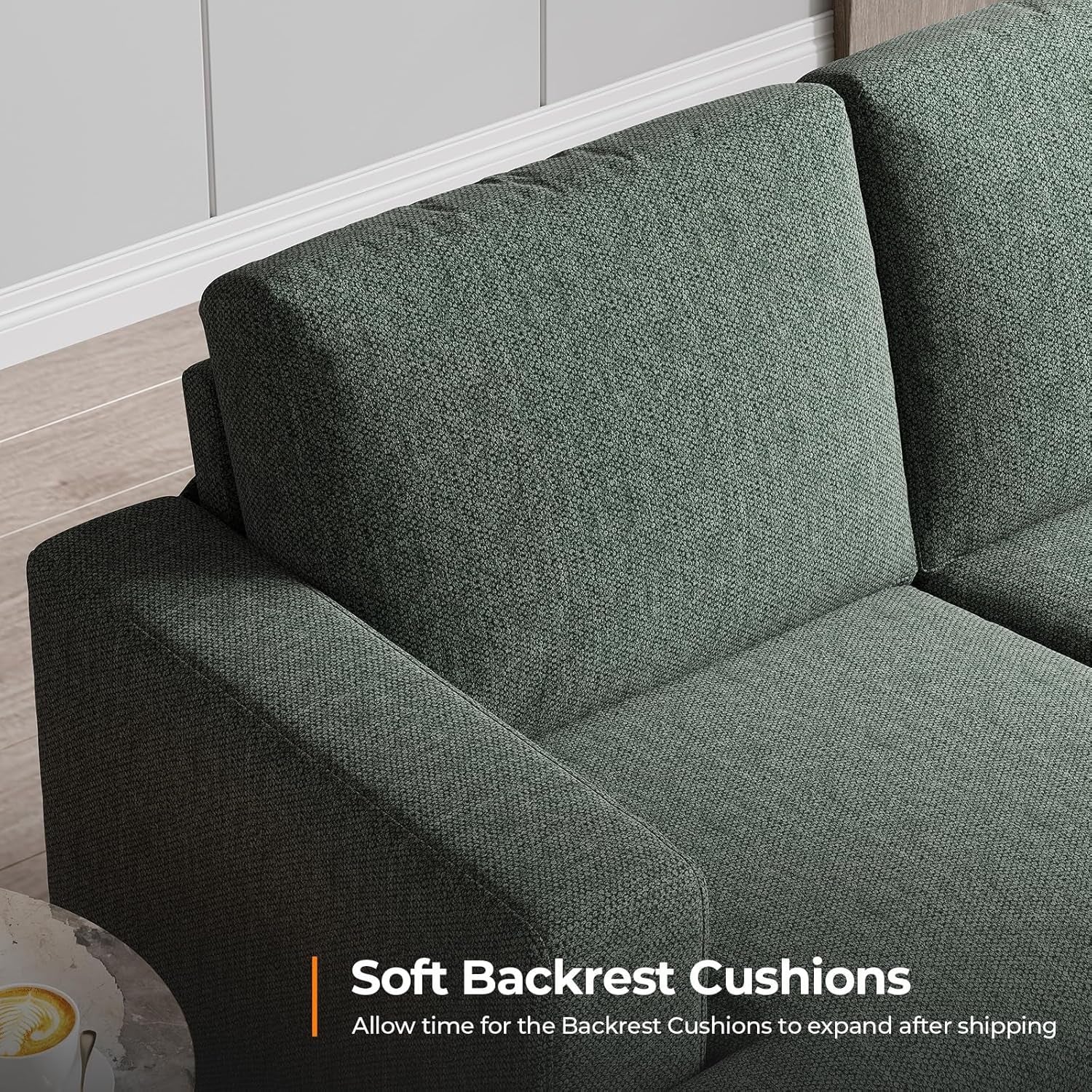 Oversized 89 Inch Sofa With Deep Cushions And Backrests