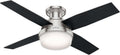 Fan Dempsey 44 Inch Brushed Nickel Ceiling Fan With LED