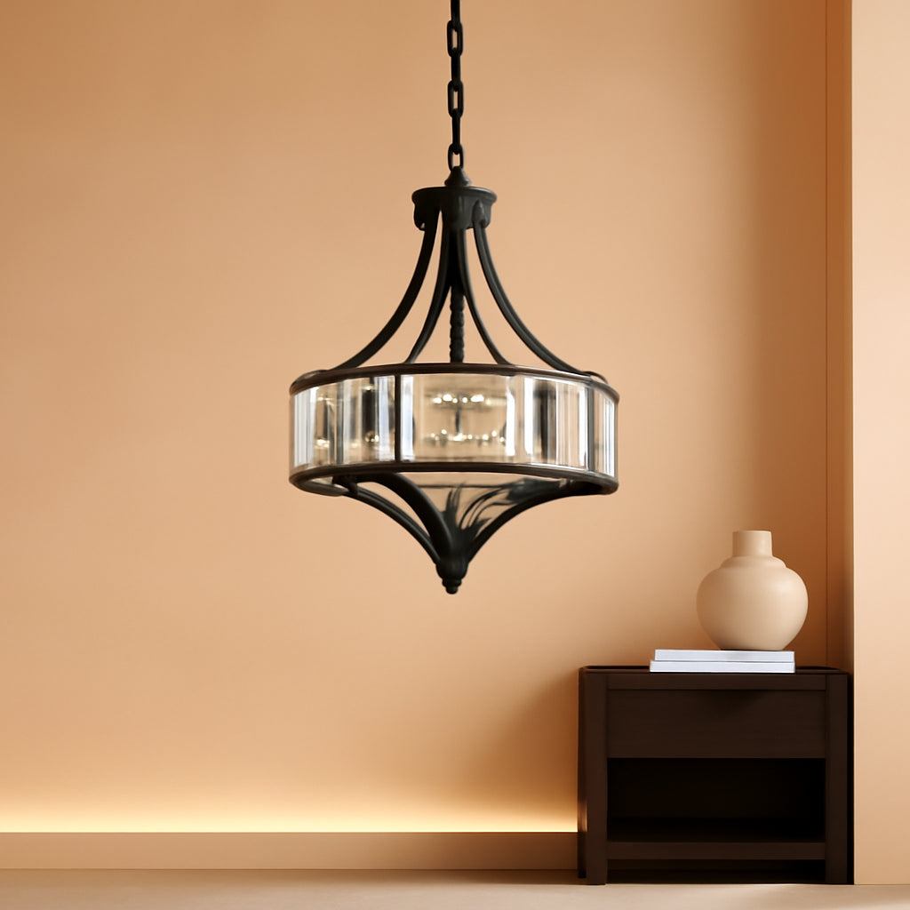 Black Modern Farmhouse Crystal Chandelier Living Room