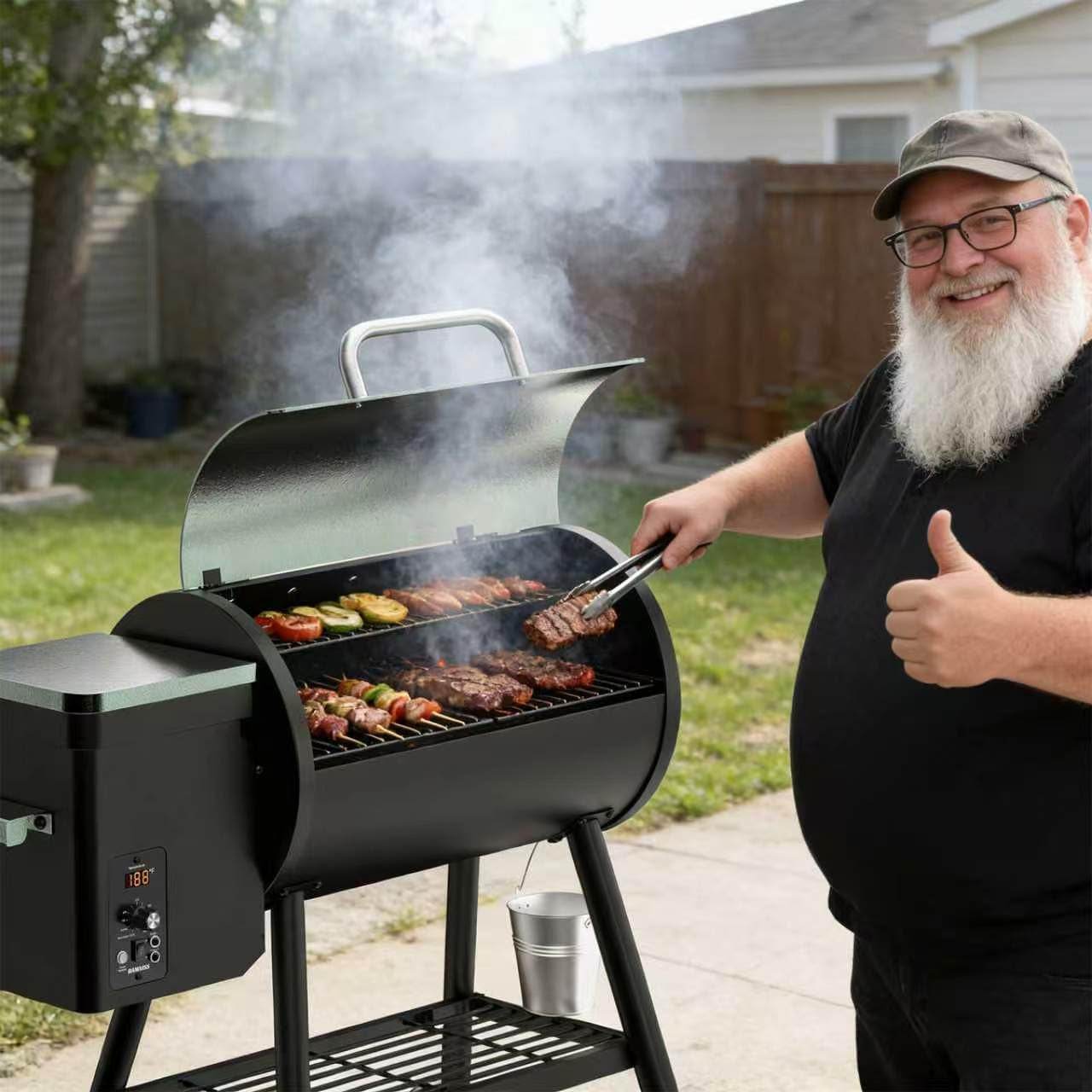 Electric Pellet Grill Smoker 8in1 PID Temperature Control