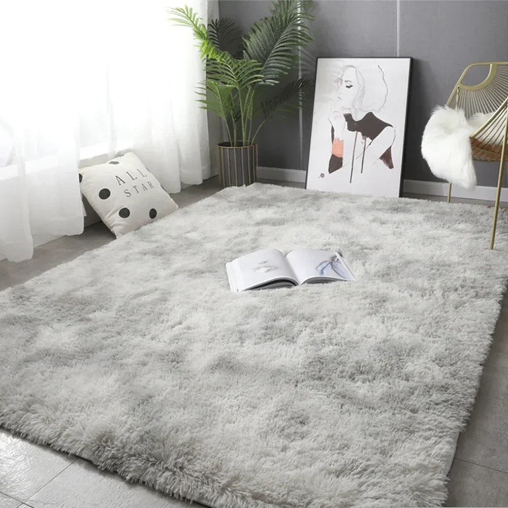 Plush Gray Carpet For Living Room