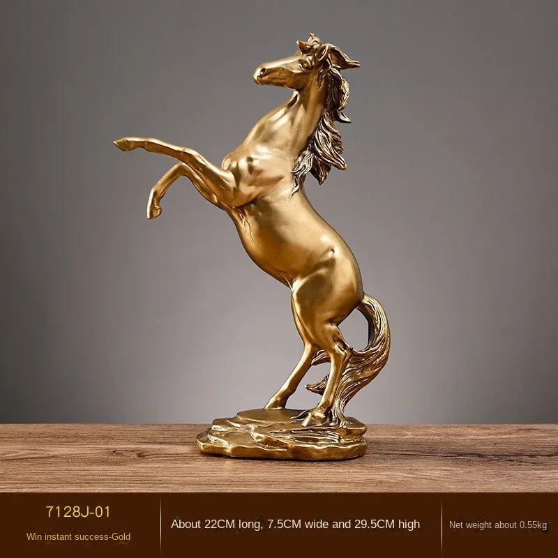Elegant Resin Horse Sculpture - Creative Home and Office Decor
