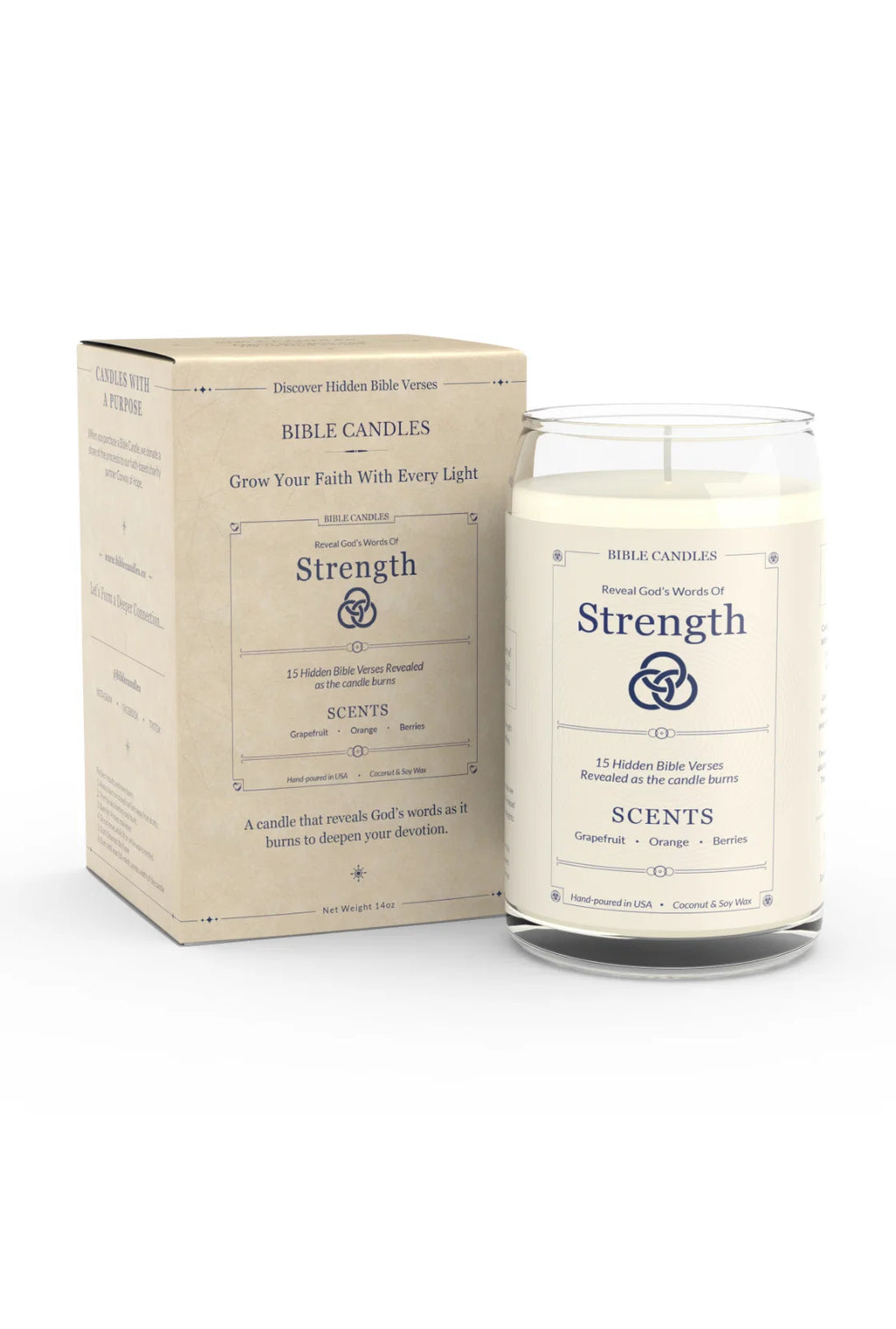 Strength Scripture Candle - Citrus & Berry Scent | Bible Candles Co.