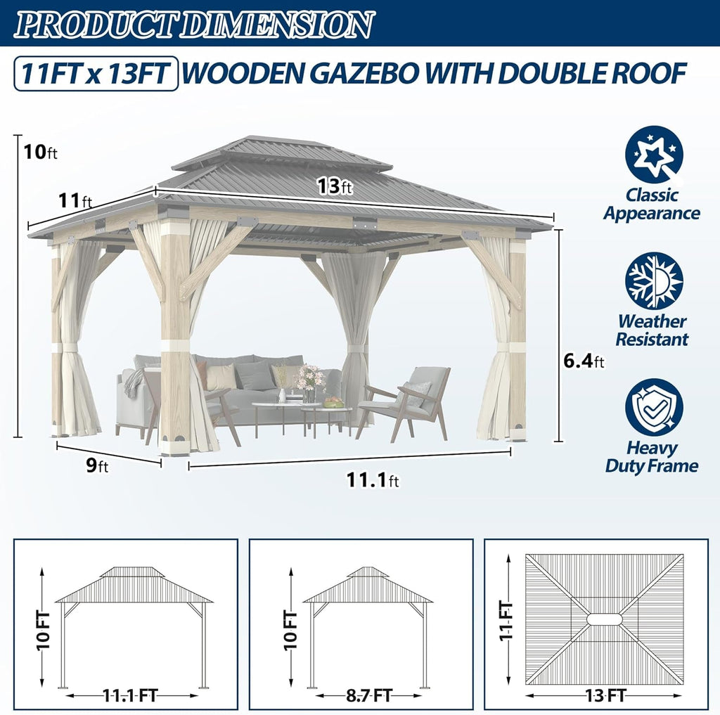 Industrial Strength Weatherproof Gazebo 11 By 13 Feet