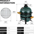 Green Kamado Thirteen Inch Grill With Weather proof VentCap