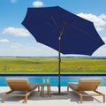 11Ft Navy Patio Umbrella Weatherproof Tilt Mechanism