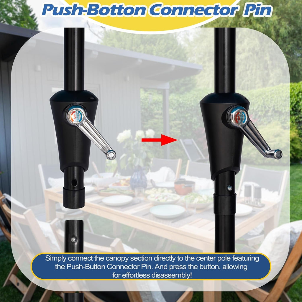 9Ft Patio Umbrella Crank System Weatherproof Shield