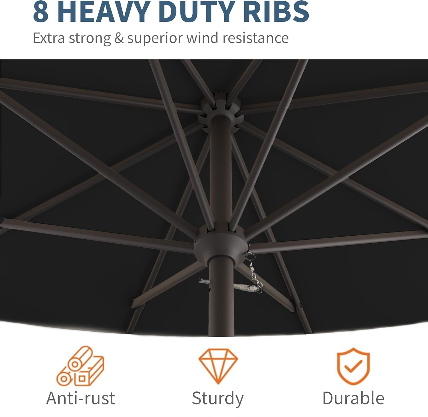 10Ft UV Protected Weather Resistant PatioUmbrella With Crank Tilt