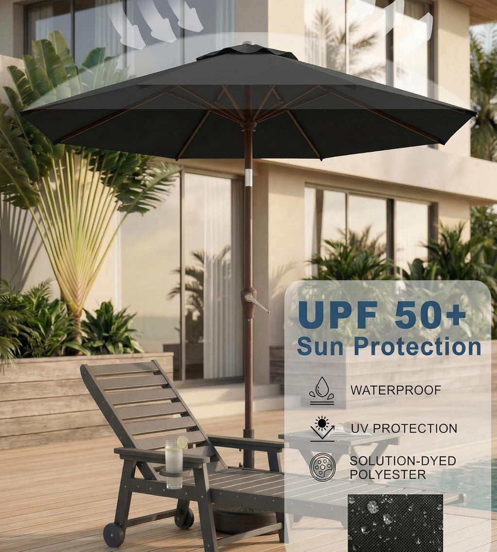 10Ft UV Protected Weather Resistant PatioUmbrella With Crank Tilt