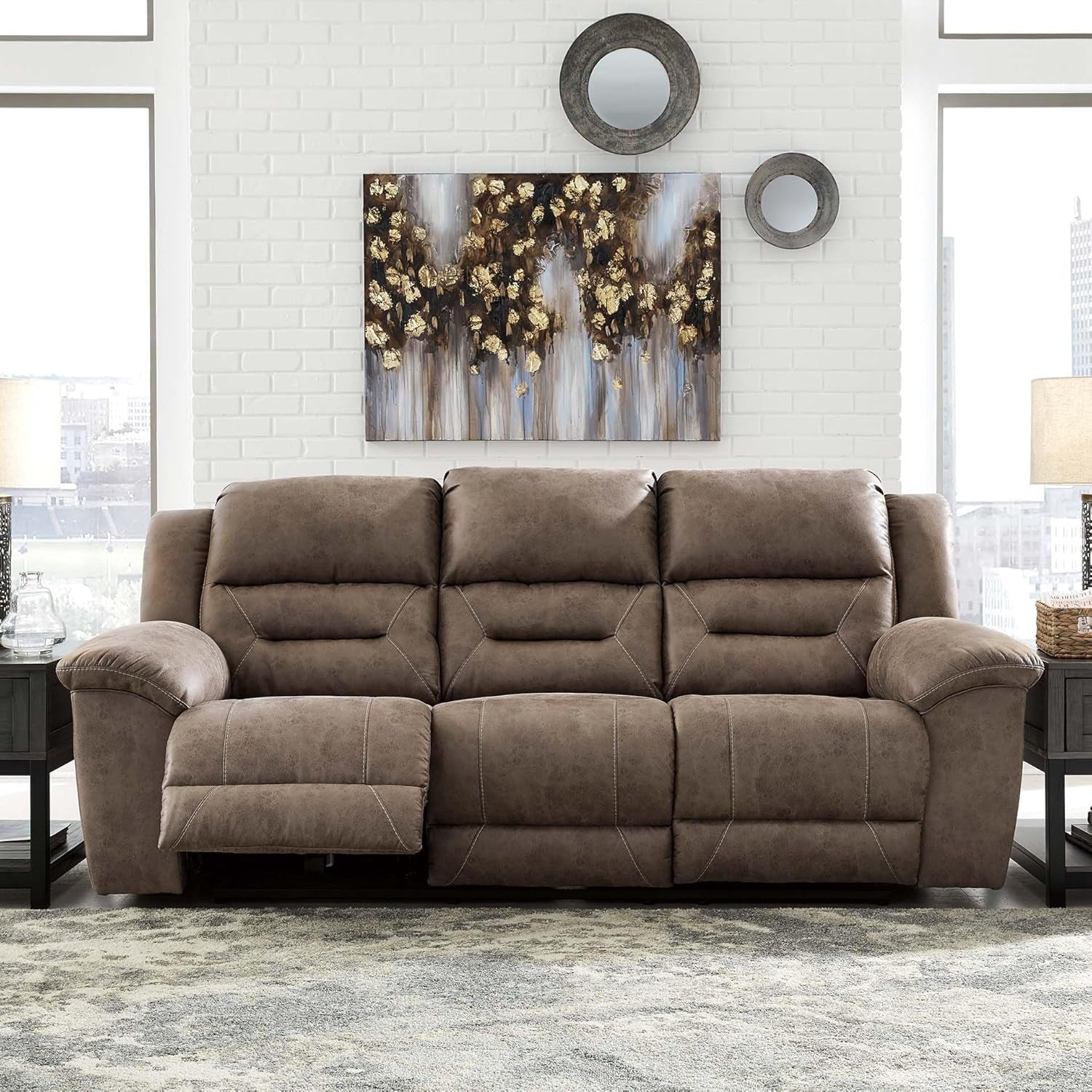 Stoneland NinetyInch DualSided Reclining Living Room Sofa