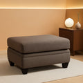 Dark Brown Upholstered Rectangular Ottoman Living Room