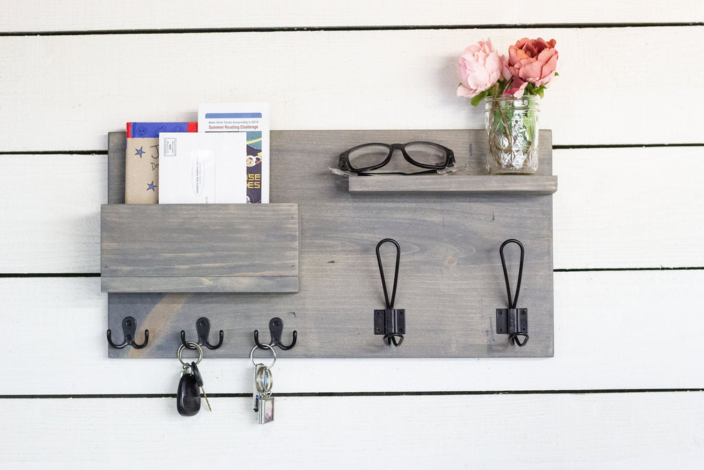Home Entry Organizer, Coat Rack, Key Hook and Mail Holder