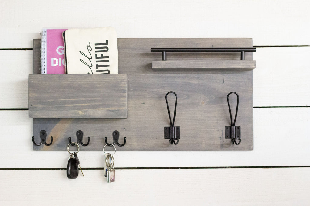 Home Entry Organizer, Coat Rack, Key Hook and Mail Holder