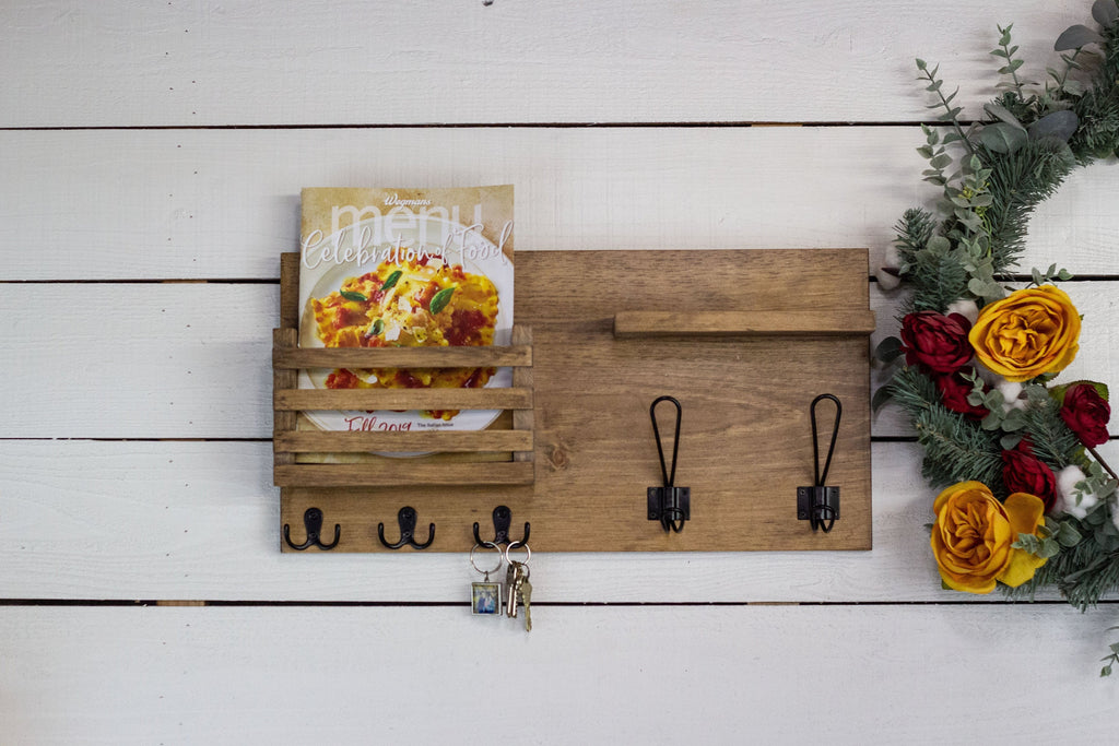 Home Entry Organizer, Coat Rack, Key Hook and Mail Holder