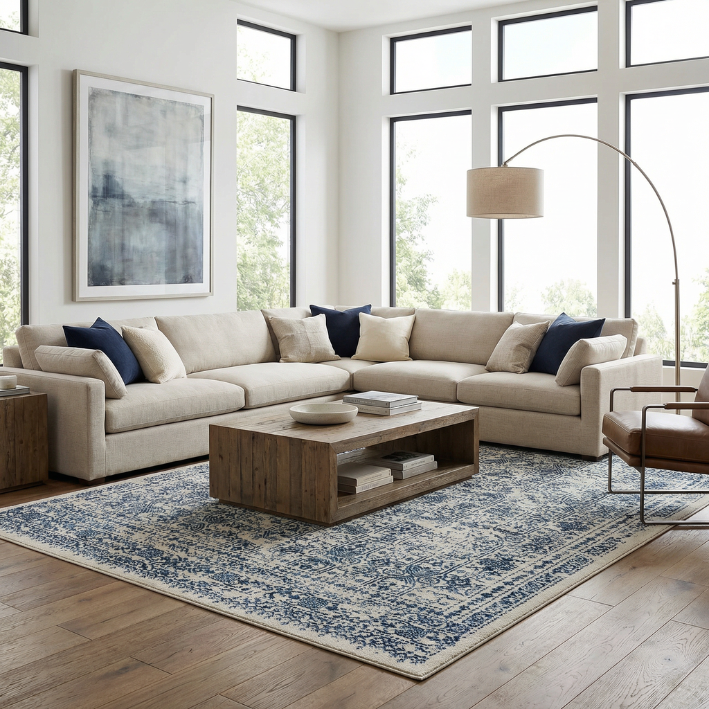 Michie Blue Area Rug - Clearance